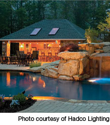 Pool lighting fountains